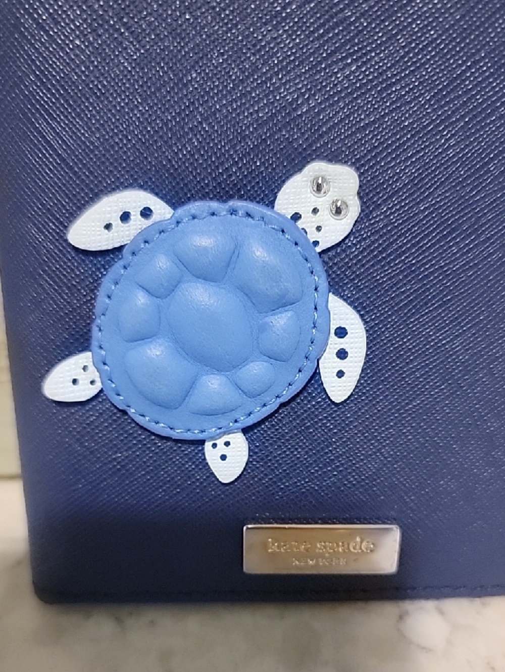 Kate Spade Navy Passport Holder with Turtle Applique "Under The Sea" Collection - Picture 5 of 11